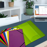 Janrax A4 Black Laminated Card 3 Flap Folder with Elastic Closure