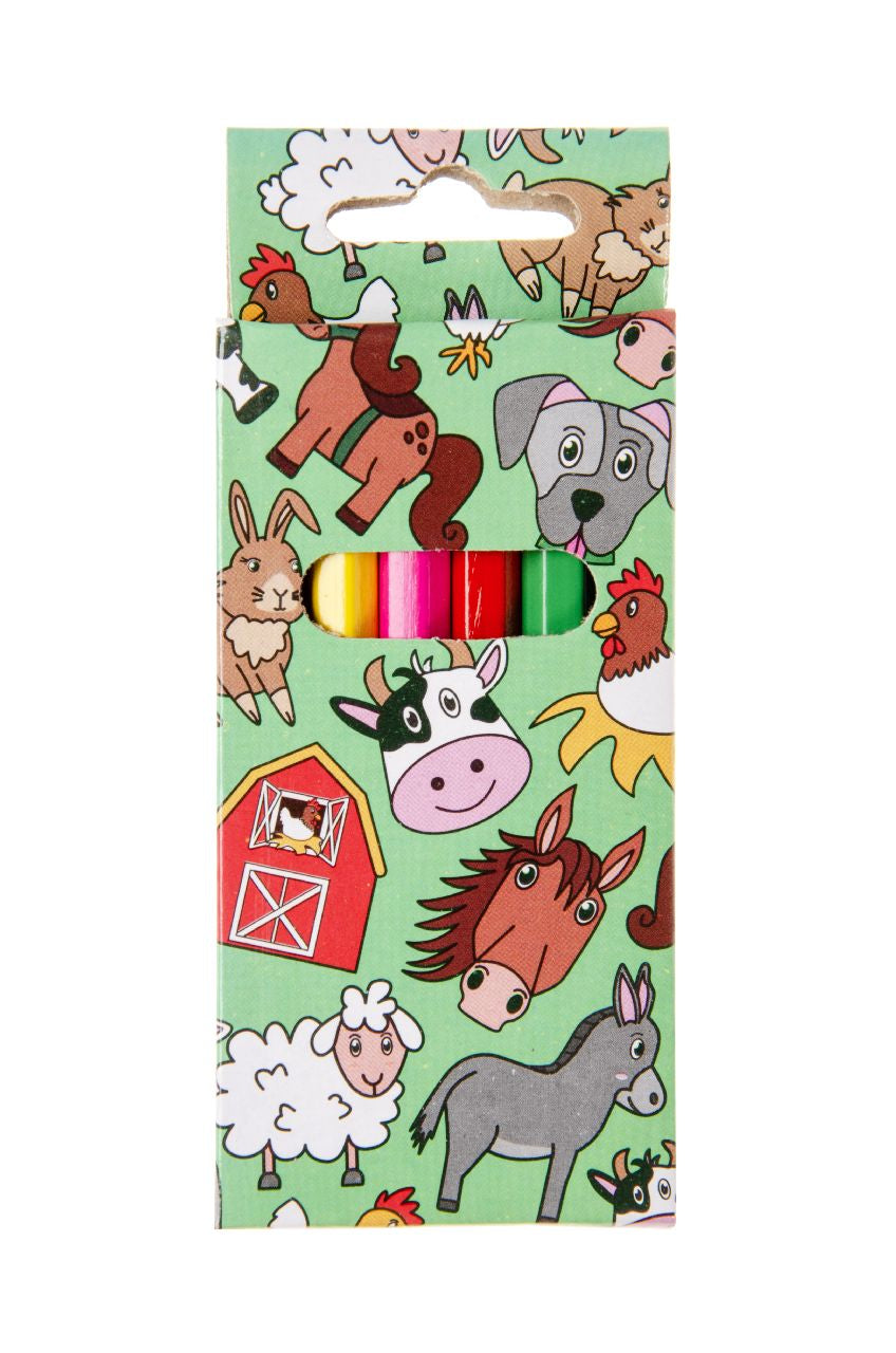 6 Pieces Farm Animals Colored Pencils 9cm