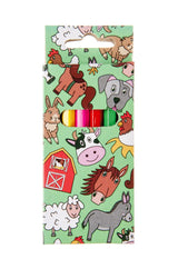 6 Pieces Farm Animals Colored Pencils 9cm