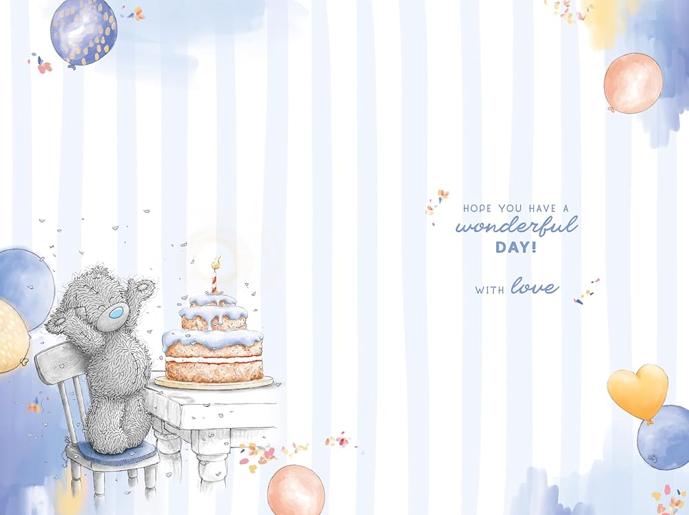 Bear Stood Next To 3 Tiered Cake Brilliant Brother Birthday Card