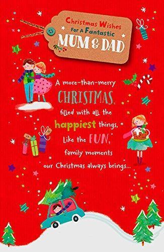Mum & Dad Cute Luxury Sentimental Christmas Greeting Card 