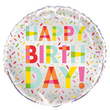 Donut Party Round Happy Birthday Foil Balloon 18"