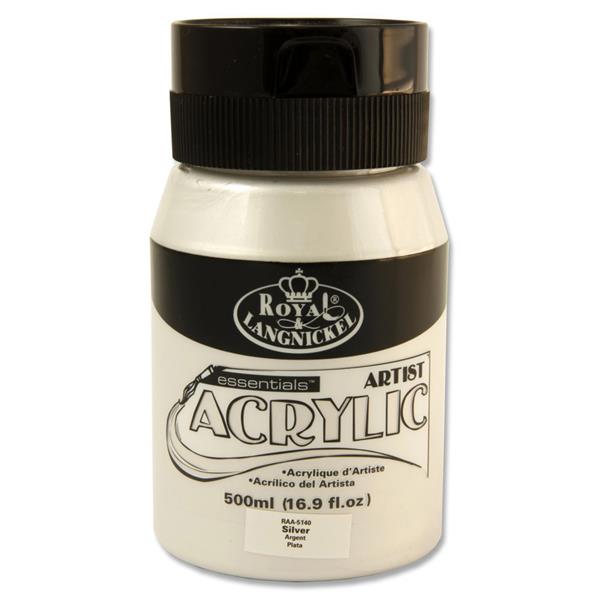 Silver 500ml Essentials Acrylic Pot by Royal & Langnickel {DC}