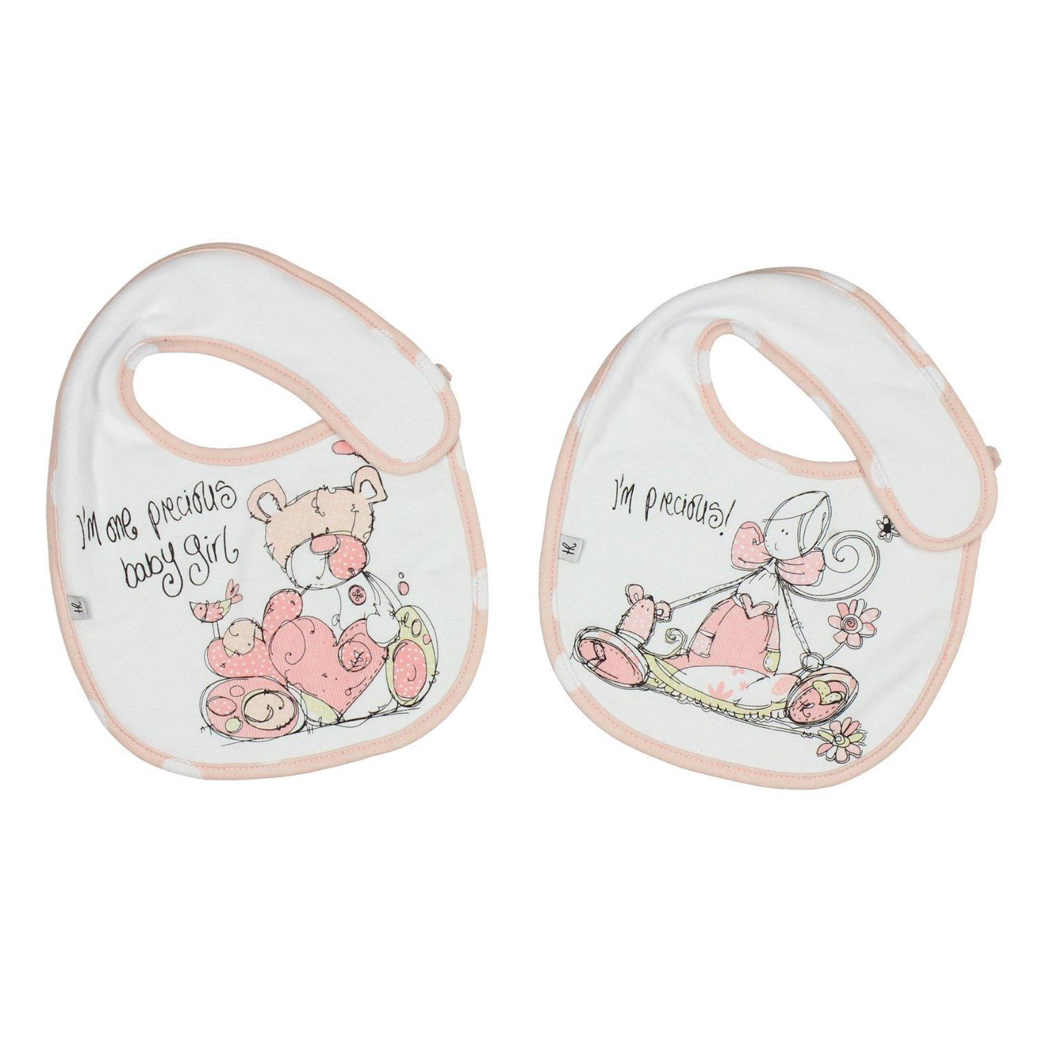 Precious Baby Girl" Set of 2 Bibs In a Gift Box Christmas Birthday Baby Shower Gift