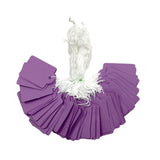 Pack of 100 Large Purple Strung Tags 36 x 53mm
