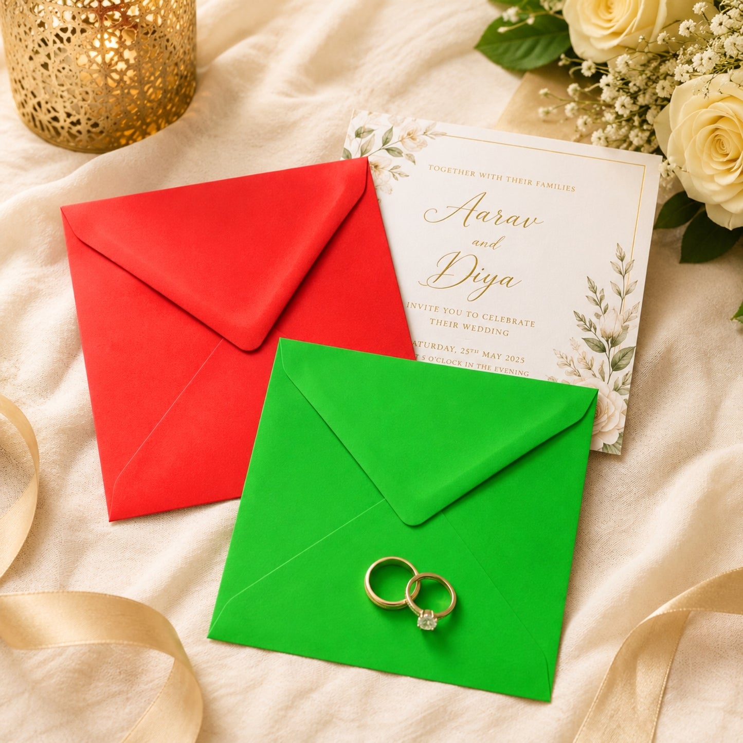Pack of 50 Vivid Coral Pink 130x130mm Gummed Envelopes