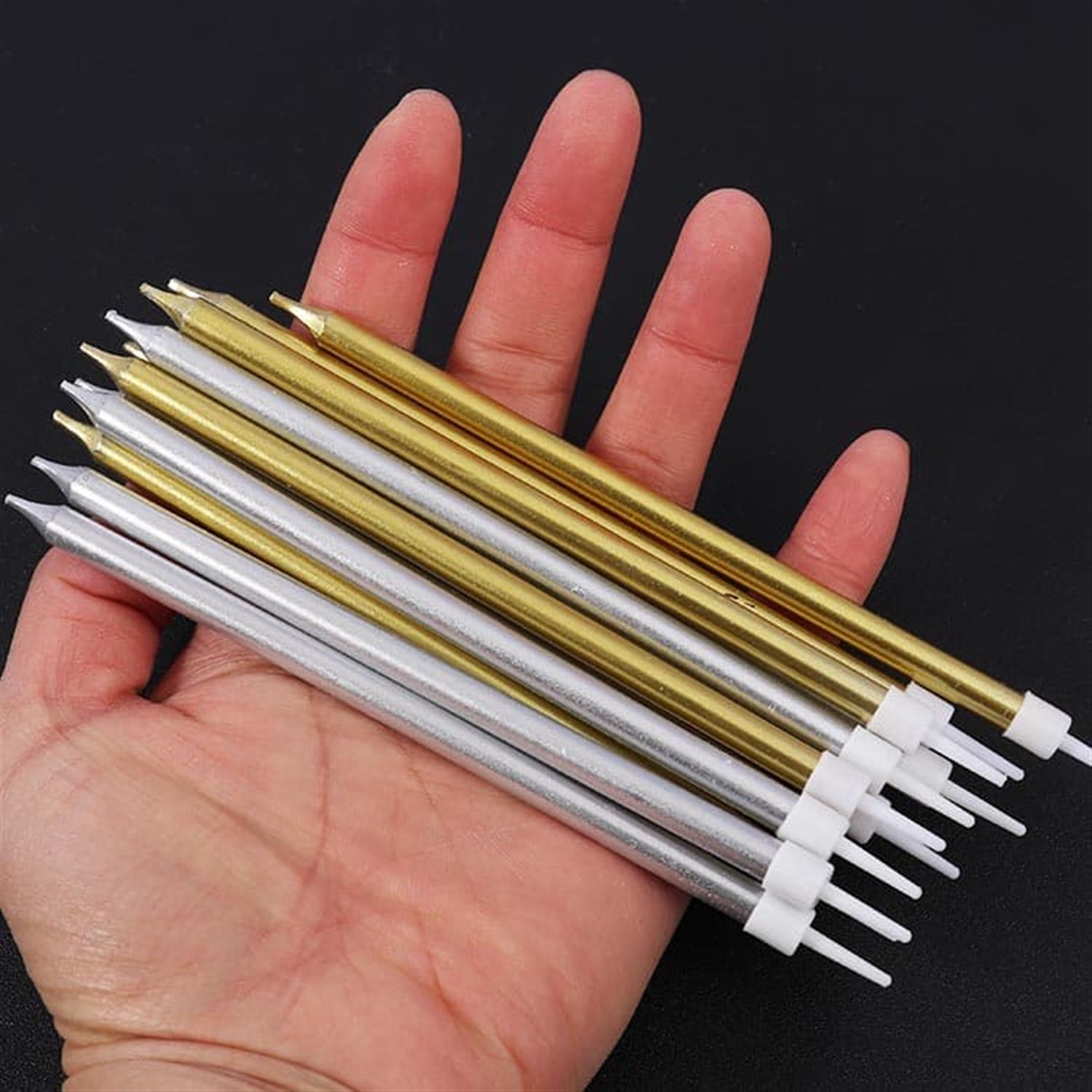 Pack of 6 Golden Smokeless Birthday Cake Candles