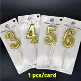5 Number Gold-Plated Candle For Birthday Party