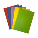 Pack of 10 Janrax A4+ Assorted 48 Page Feint Ruled and Margin Exercise Books WF Paper with 225gsm Manilla Cover 240x340mm Workbook