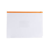 Pack of 12 A6 Clear Zippy Bags with Orange Zip