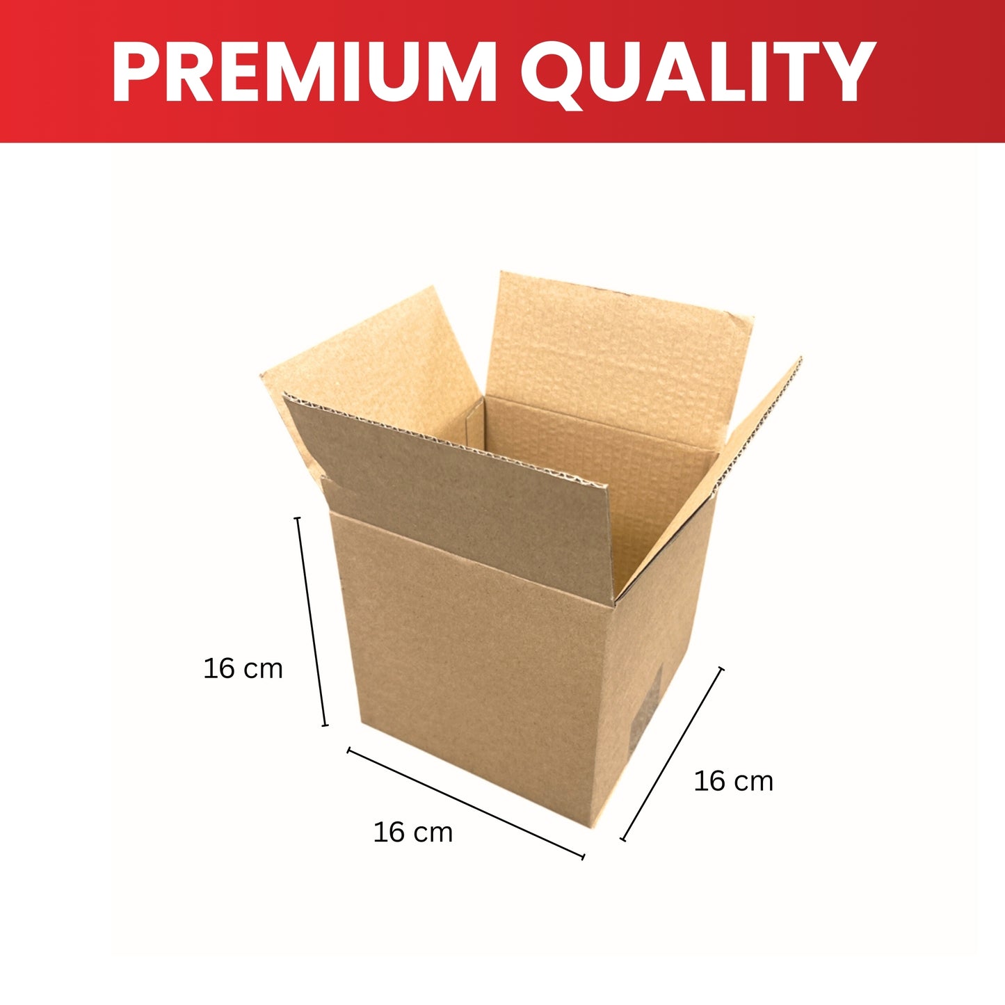 Cardboard Packing Box 16x16x16cm — 3mm Corrugated Flute {DNL}