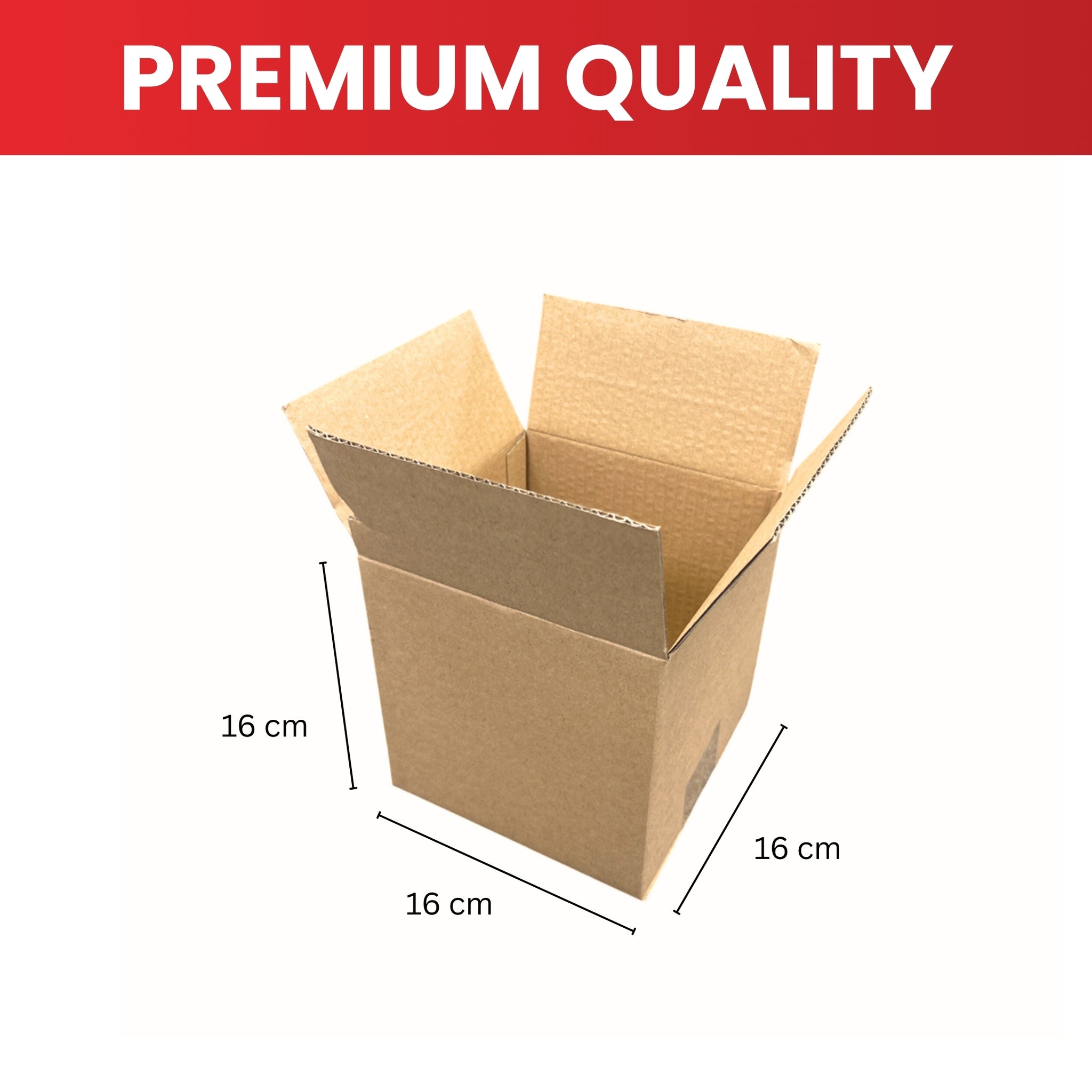 Cardboard Packing Box 16x16x16cm — 3mm Corrugated Flute {DNL}
