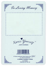 Memorial Graveside Card In Loving