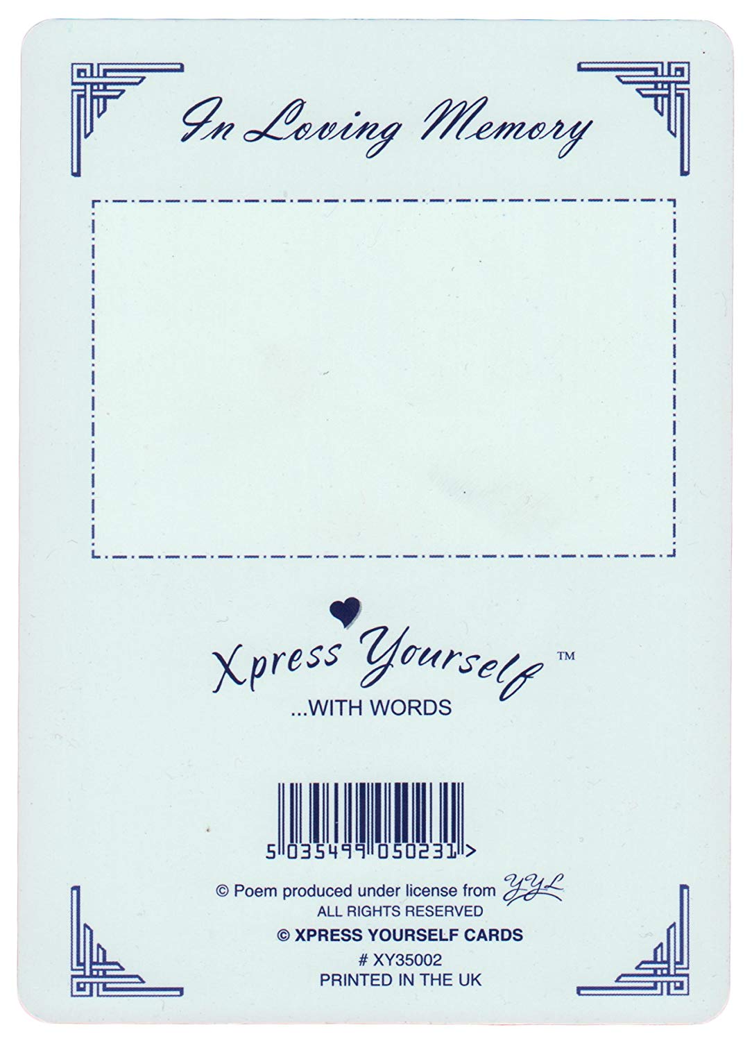 Memorial Graveside Card In Loving