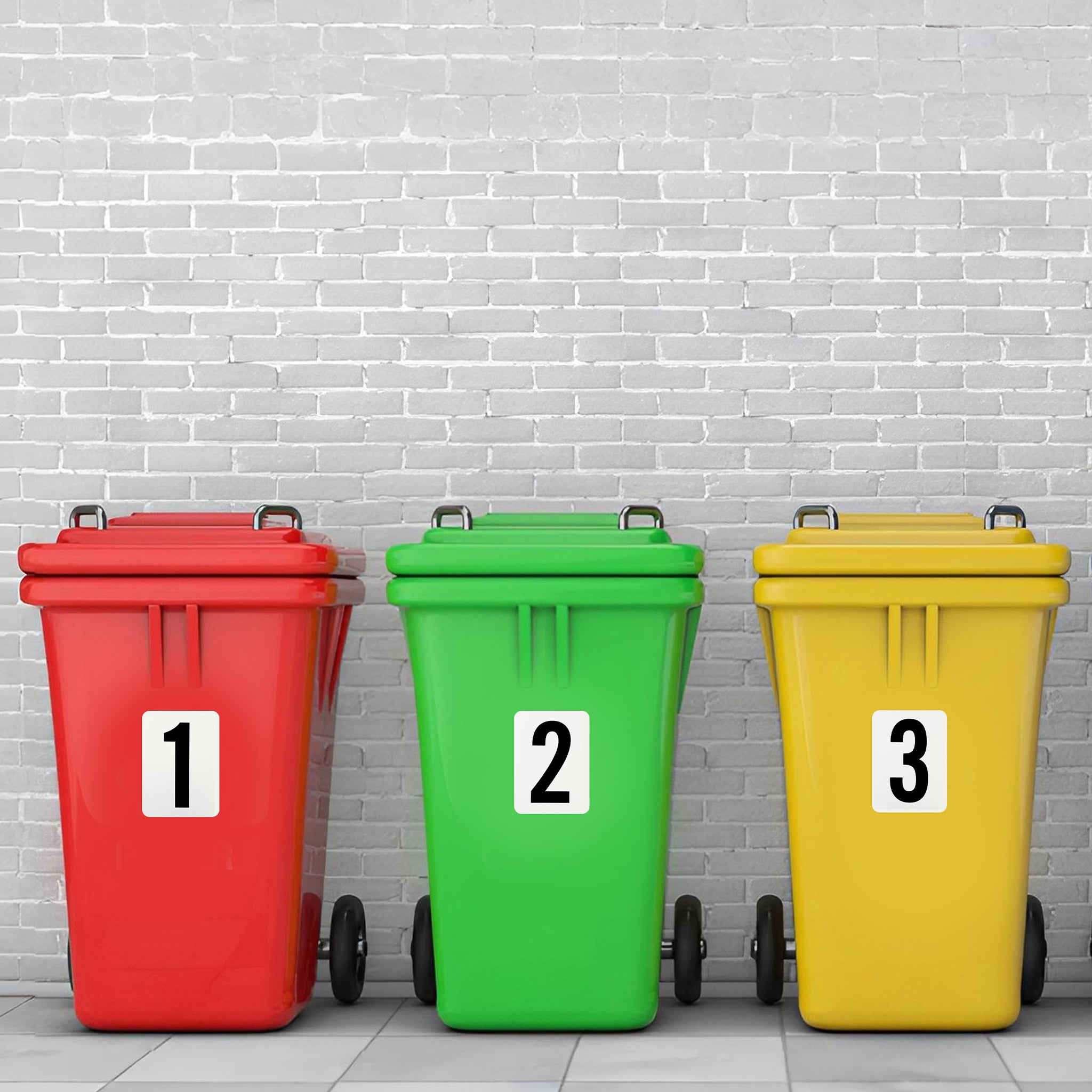 Waterproof Wheelie Bin Black Number 6 Sticker