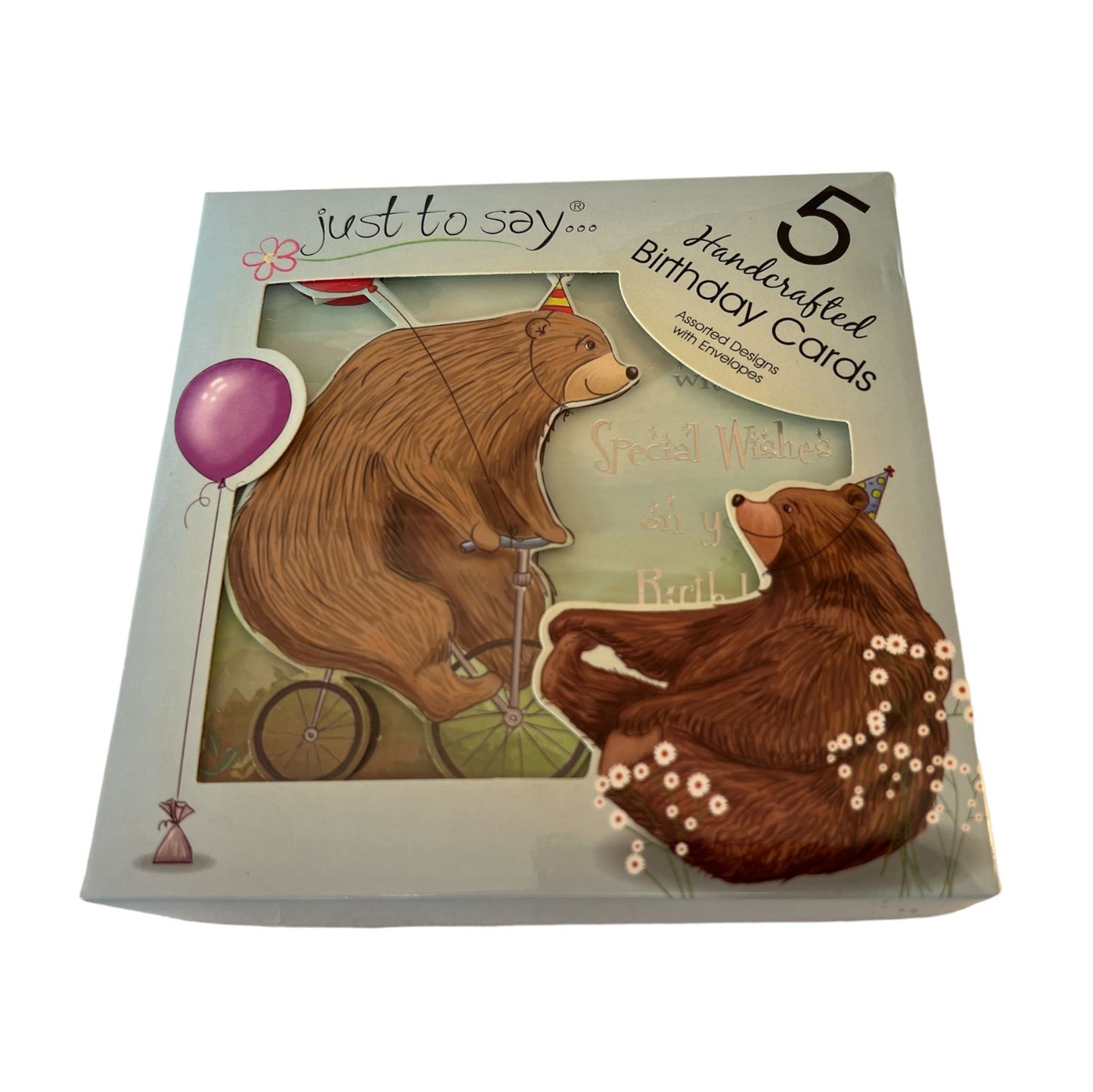 Tallon Just To Say Hand Made Lux Teddy Birthday Card (Box of 5)