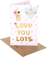 Mam Birthday Card Boofle Holding a Single Flower 