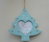 Baby's 1st Christmas Photo Frame Silver Sparkle Light Up Wall Plaque