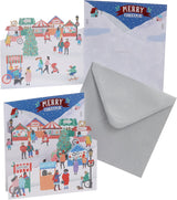 Multipack of 8 Christmas Market Design Christmas Cards With Envelopes
