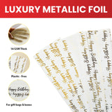 Pack of 10 Happy Birthday Script Luxury Gold Metallic Plastic-Free 18gsm Tissue Paper Sheets 50x70cm