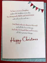 Nice Verse Colourful Glitter New Flower & Gift Christmas Card - DAUGHTER 