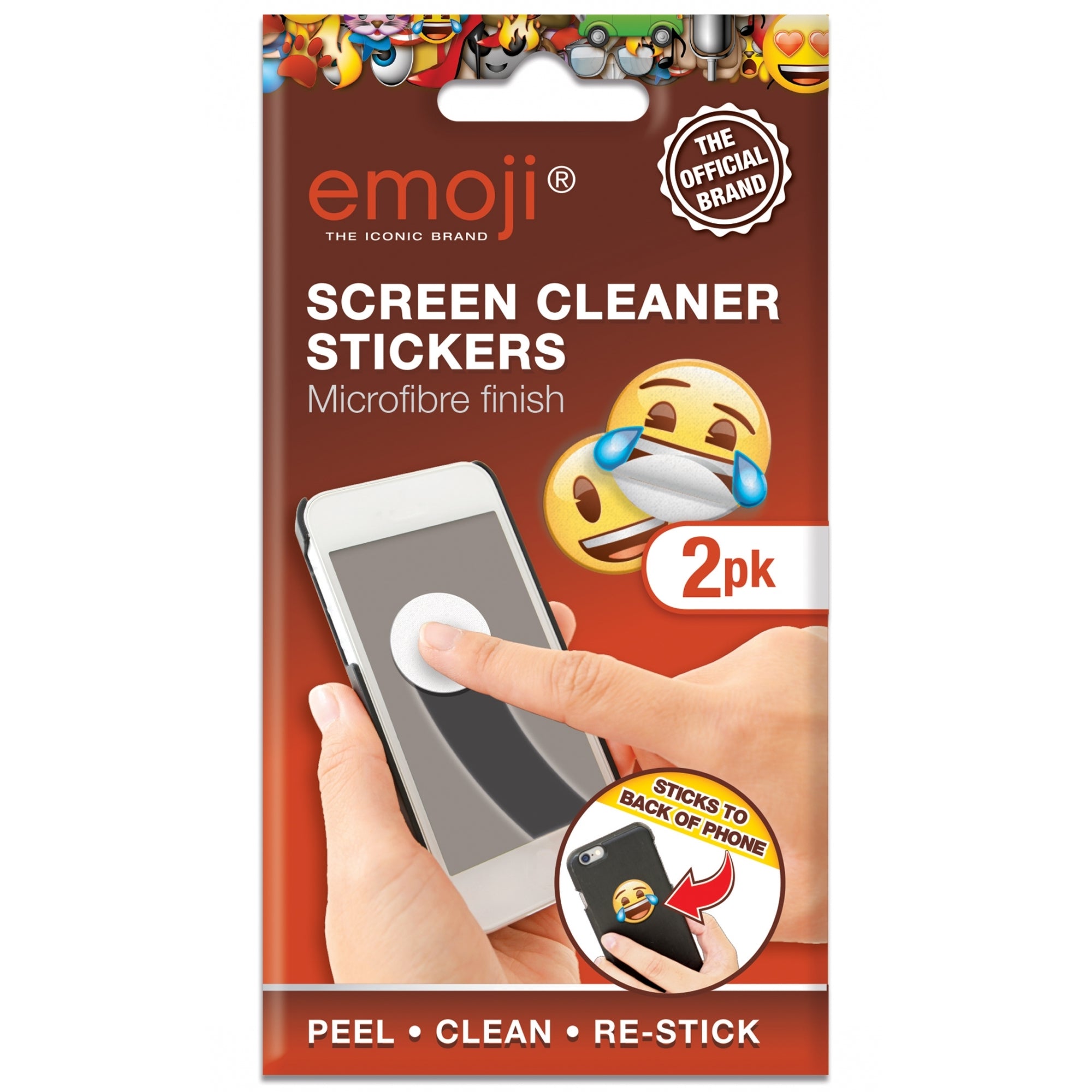 Pack of 2 Emoji Microfiber Finish Screen Cleaner Sticker {DC}