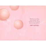 Elephant And Balloon Baby Girl 1st Birthday Card