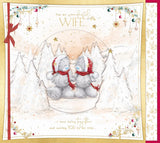 Bears In Scarves And Hats Wonderful Wife Large Luxury Boxed Christmas Card