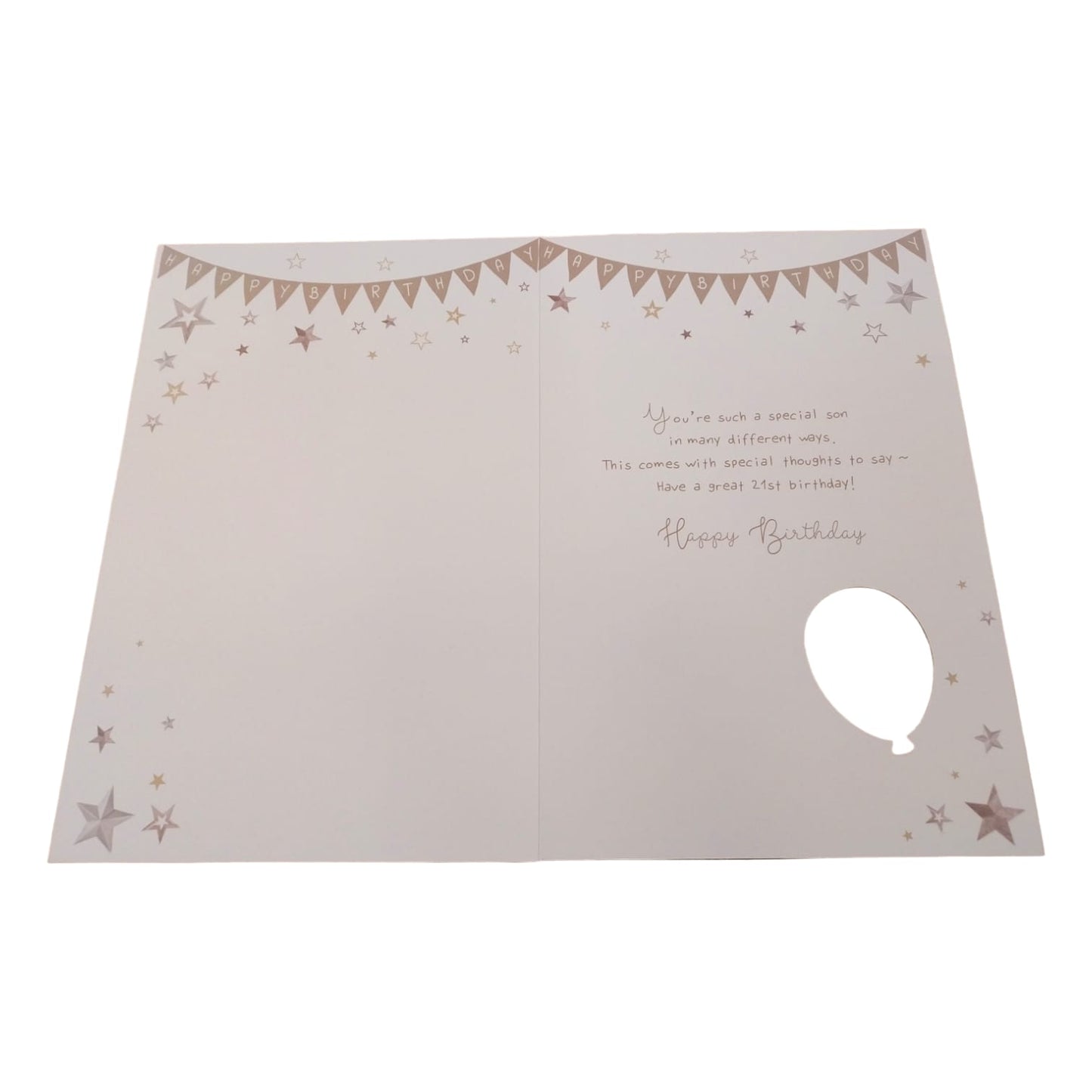 To a Special son You're 21 Balloon Boutique Greeting Card