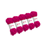 Pack of 5 Hot Pink Acrylic Yarn Rolls – 10g each, 4 Strand 8 Ply Knitting Wool