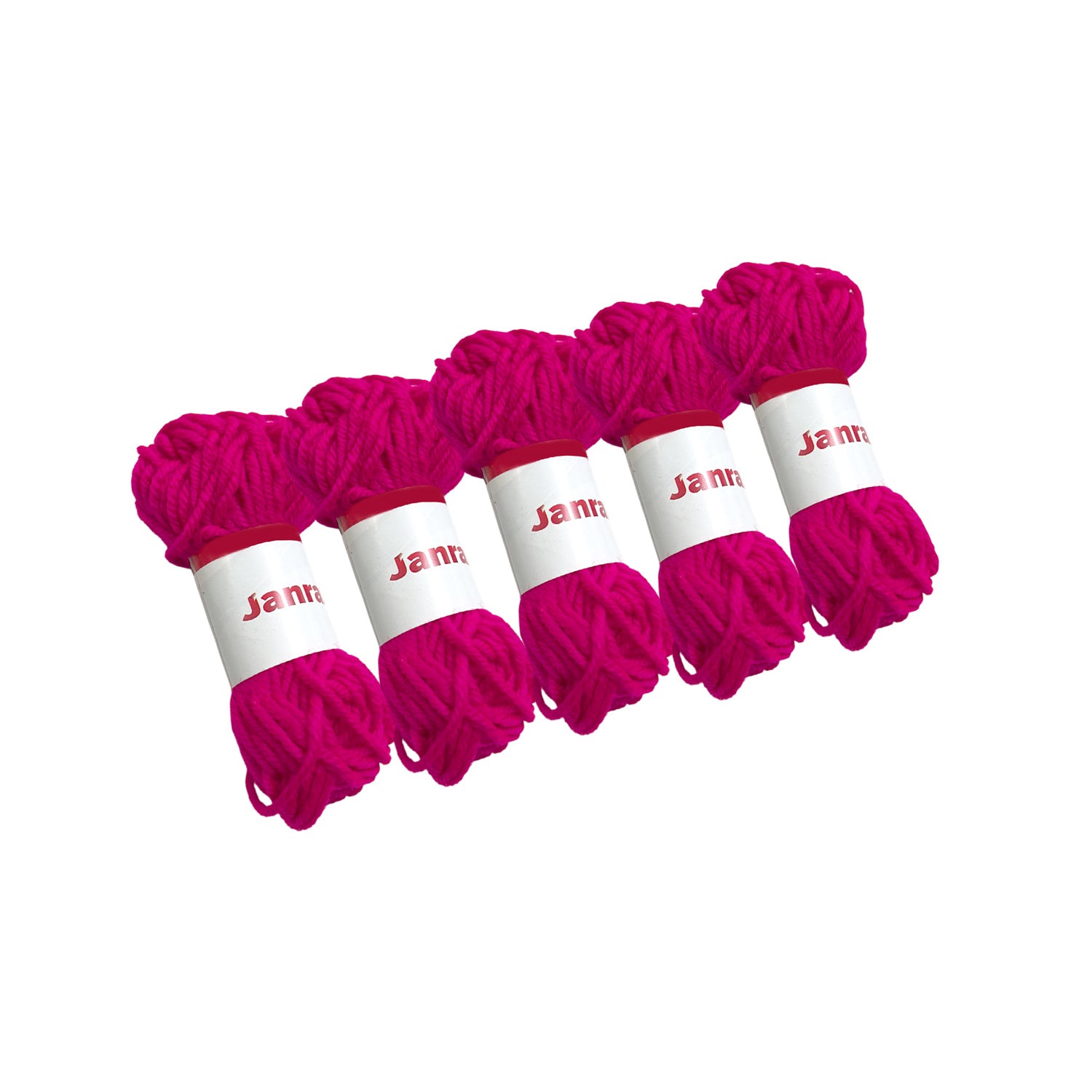 Pack of 5 Hot Pink Acrylic Yarn Rolls – 10g each, 4 Strand 8 Ply Knitting Wool