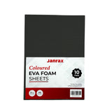 Pack of 10 A5 Black Coloured EVA Foam Sheets