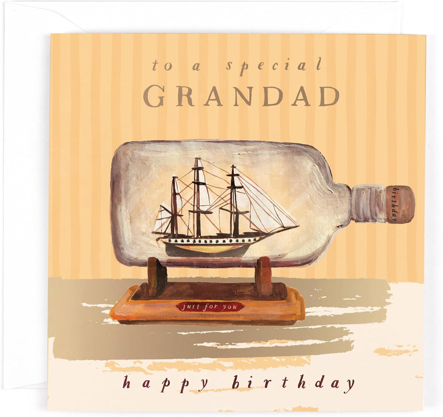 Boat In Bottle Special Grandad Luxury Foiled Birthday Card