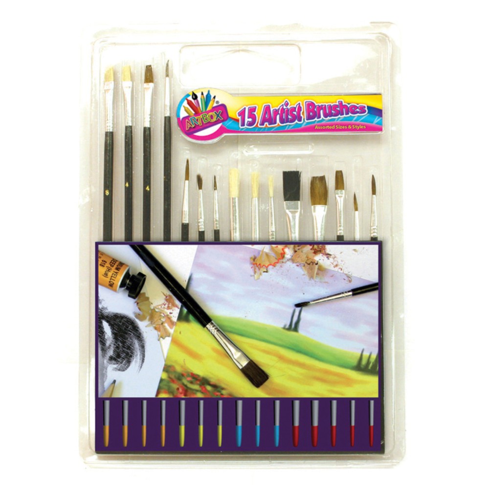 Artbox Wooden Handle Paint Brush (Pack of 15)