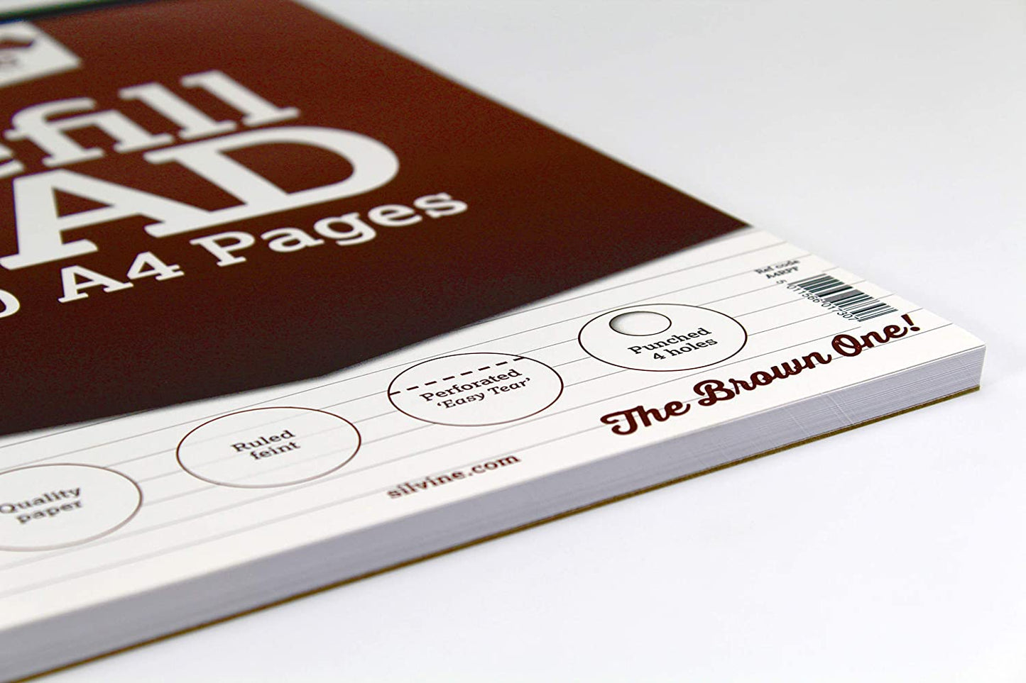 A4 8mm Feint Ruled 160 Pages Brown Refill Pad (210 x 297mm)