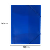 Janrax A4 Clearview Blue 3 Flap Folder with Elasticated Closure