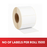 Pack of 1500 White Self Adhesive Thermal Printer Labels Roll 63.5 x 38.1mm