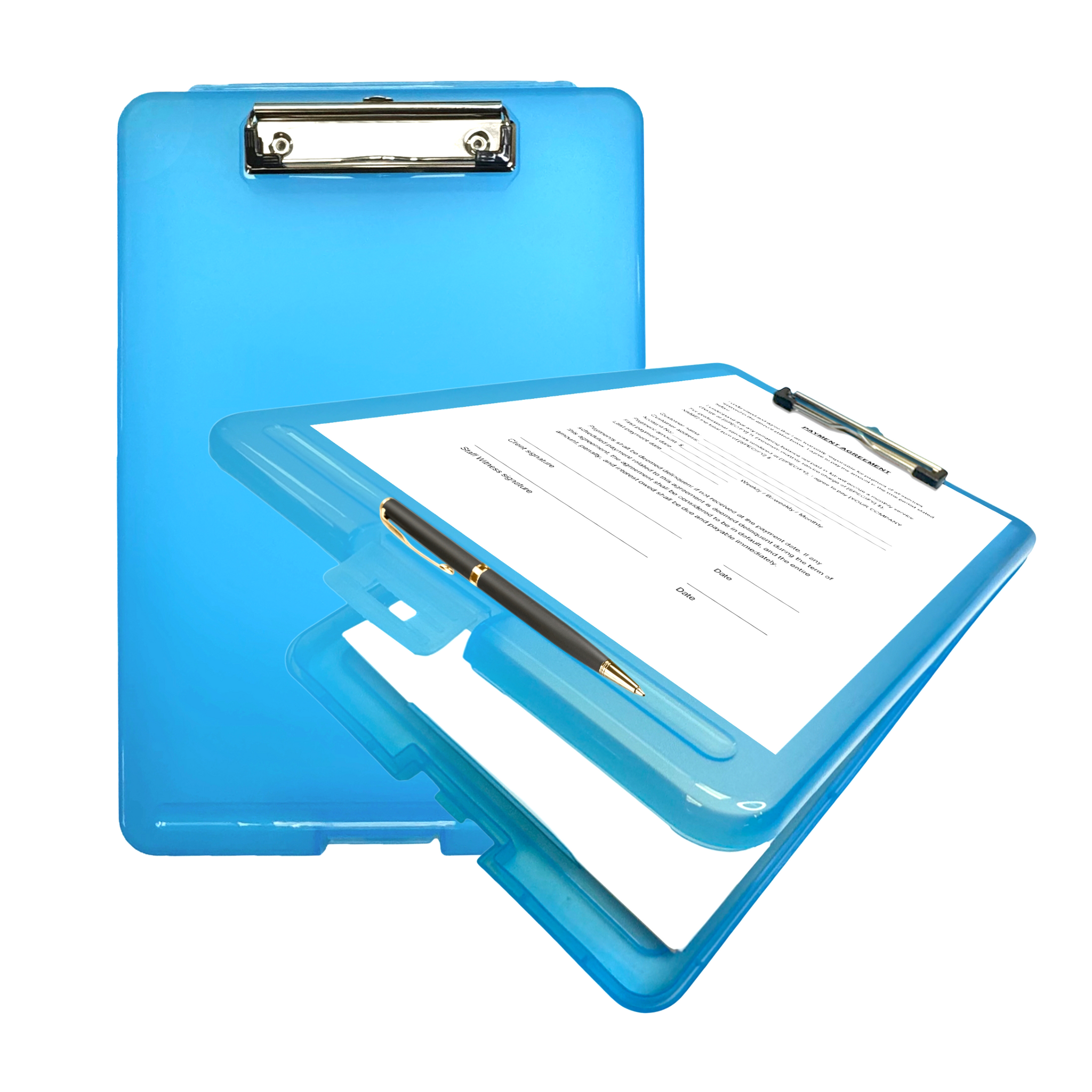 A4 Blue Clipboard Box File - Storage Filing Case