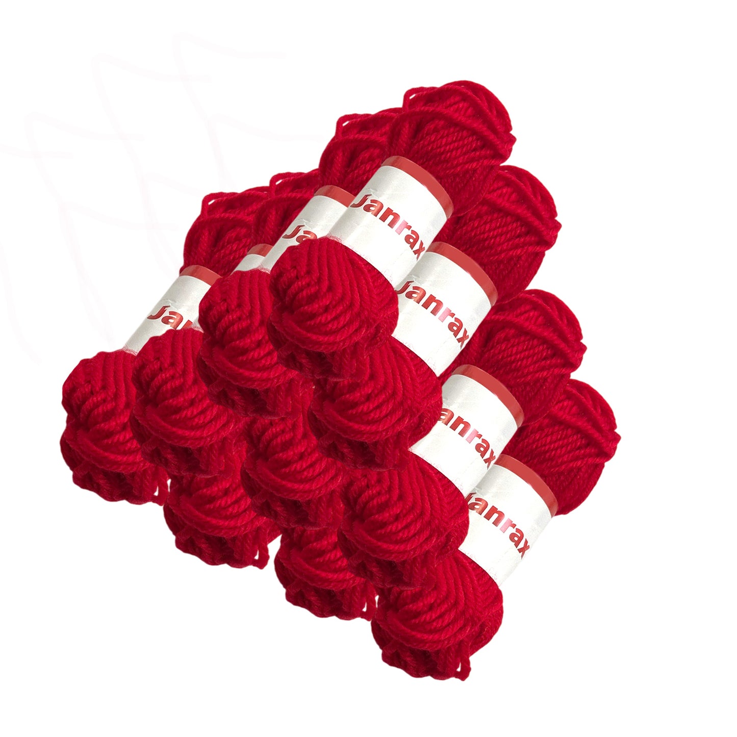 Red Acrylic Yarn Roll – 10g, 4 Strand 8 Ply Knitting Wool