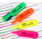Pack of 10 Yellow Coloured Highlighter Pens - Chisel Tip