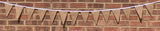Plain With White String Hessian Bunting 3m with 14 Pennants