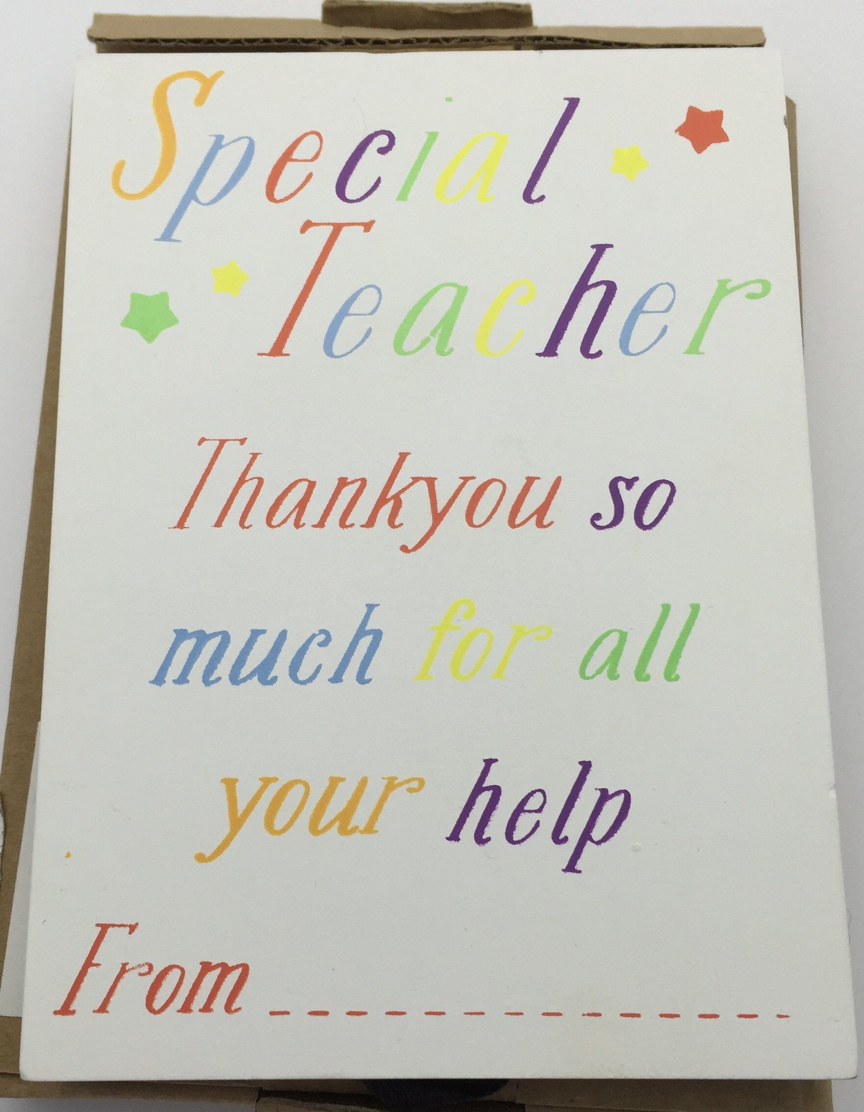 A Gift for your Teacher - Wooden Plaque - Wooden Sign - Multi Coloured Teacher
