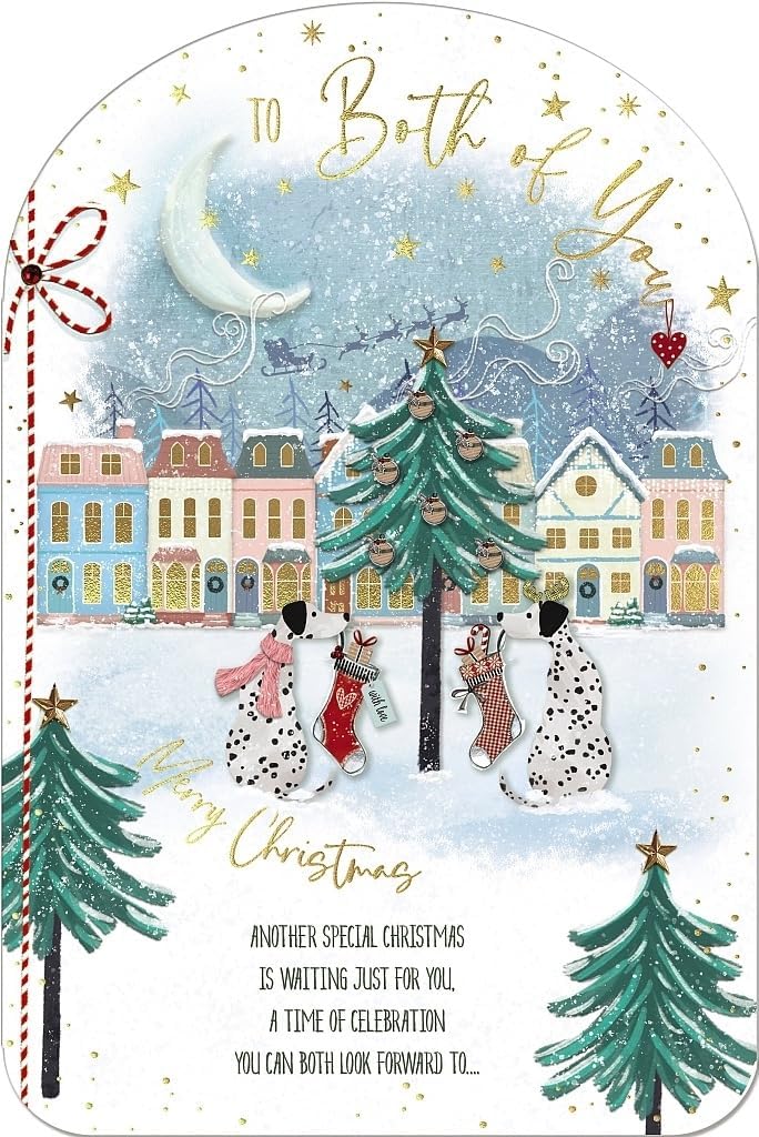 Dogs With Stockings Both Of You Christmas Card