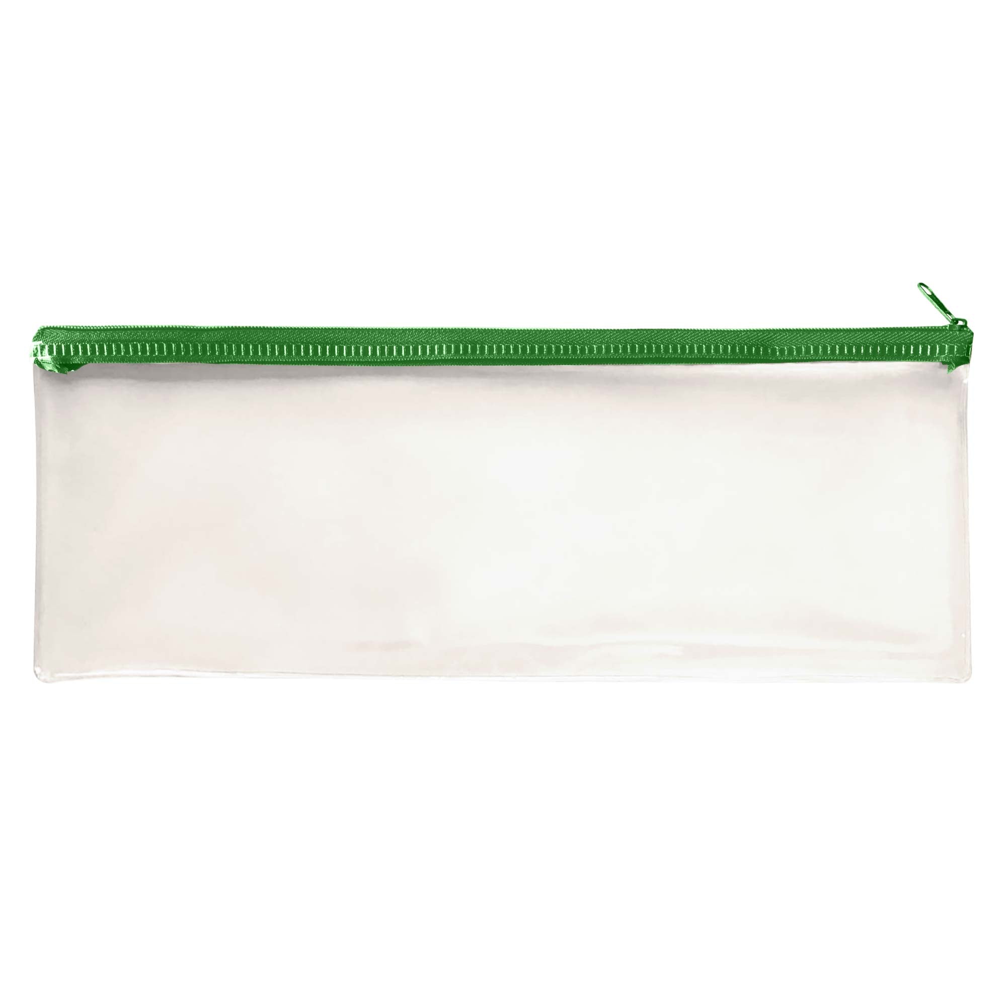Janrax 13x5" Green Zip Clear Exam Pencil Case