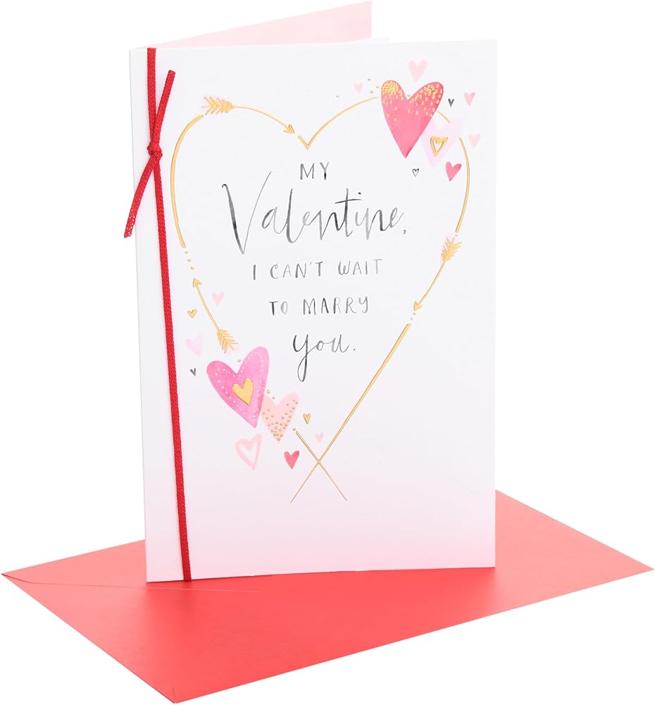 Hearts and Caption Design Fiancee/Fiance Valentine's Day Card