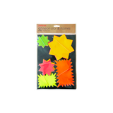 Pack of 50 Assorted Coloured Neon Fluorescent Stars & Flashes in Assorted Size