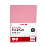 Pack of 10 A4 Pastel Pink Coloured EVA Foam Sheets
