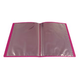A5 Pink Flexible Cover 20 Pocket Display Book