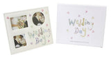 Vintage Collection Fabric Multi Aperture Wedding Day Photo Frame