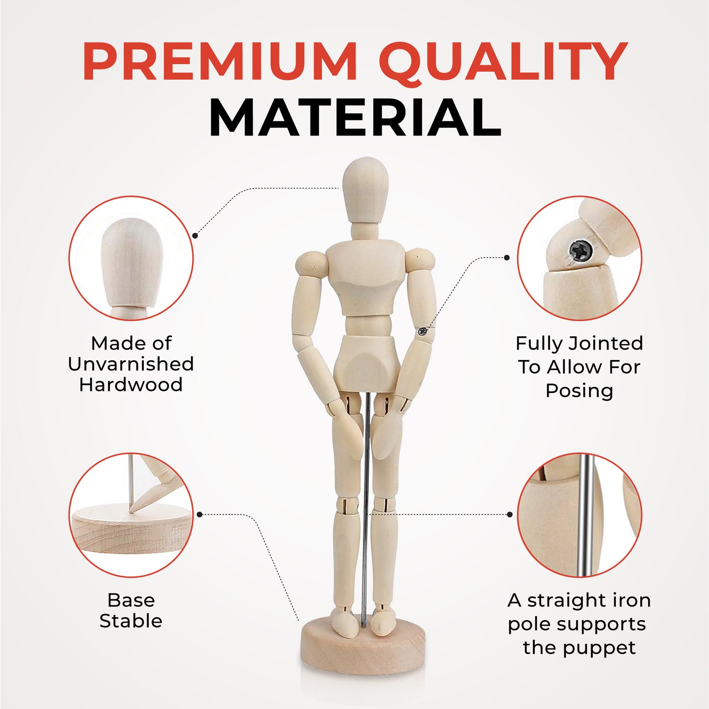 8" Wooden Manikin